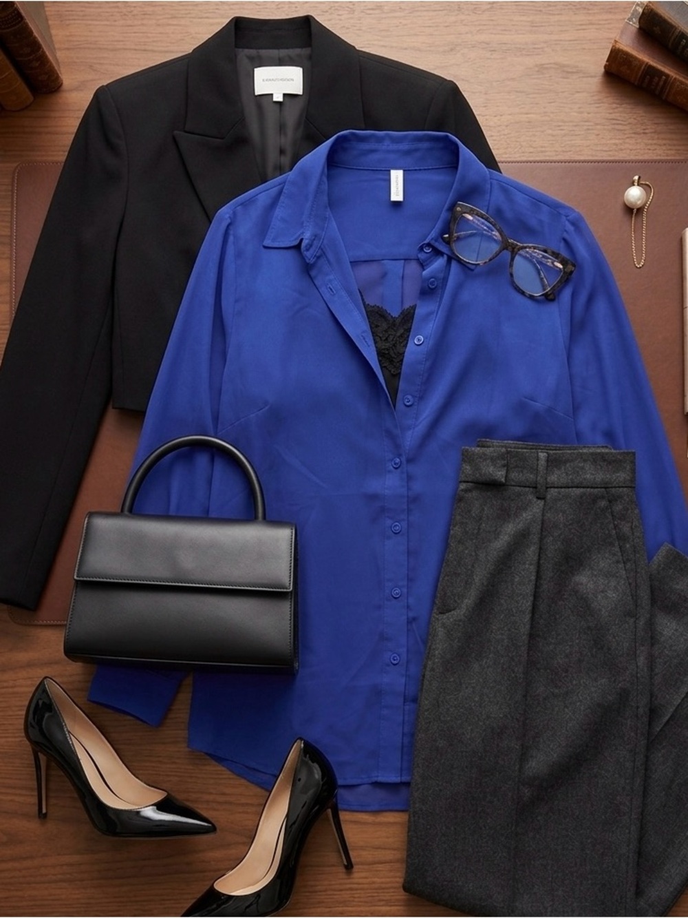 Cobalt Office Siren Lars Amadeus Sheer Button Down Size L